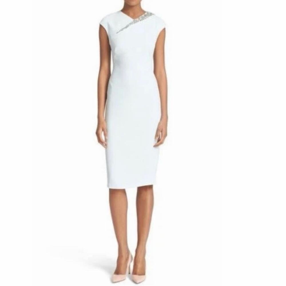 TED BAKER ' FLORAY' EMBELLISHED MINT SHEATH DRESS sz US 1